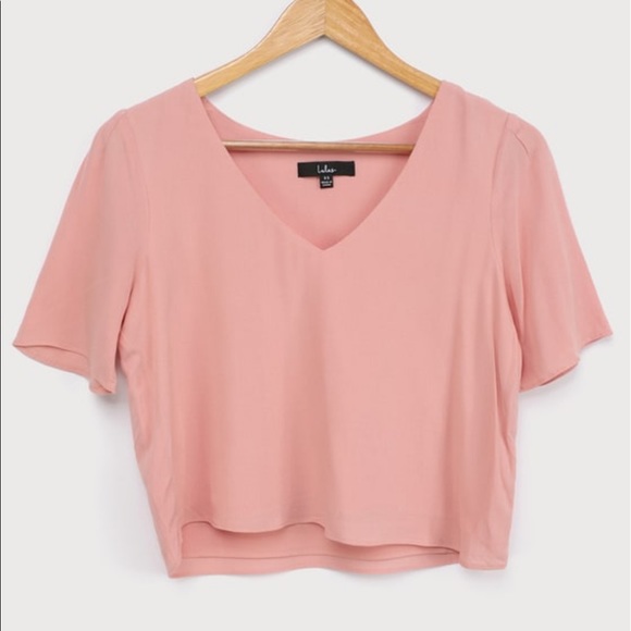 Lulus Tops - 💗 NWT Lulu’s Dusty Pink V-Neck Crop Top (XS) 💗
